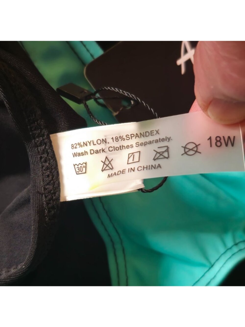One Piece Racerback Swimwear 18W Colorblock Athletic Tank Built-in Bra Lined - Picture 3 of 8